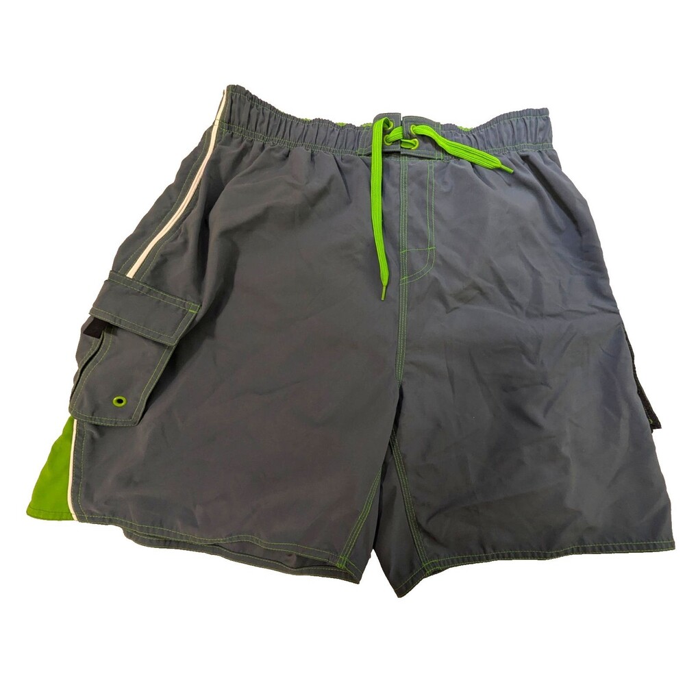 Vintage Hobie Men's XL Swim Trunks NWT Mesh Lining Side Pockets Surf Beach Gray